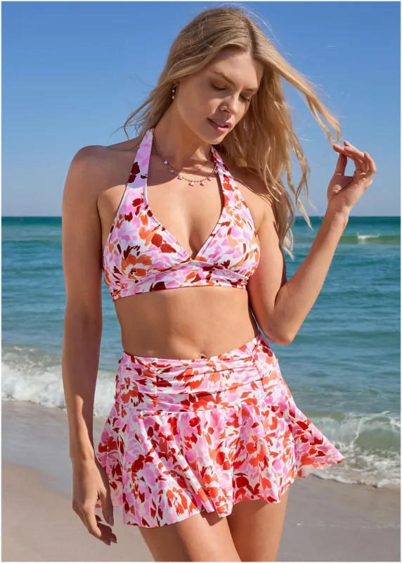 Anguilla Perfect Fit Halter Top - Feathered Blooms sold by VENUS