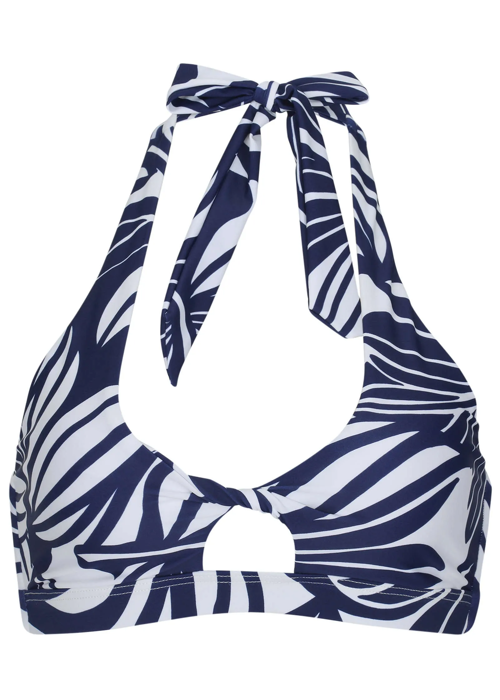 Nassau Halter Bikini Top - Contrast Bold Leaves sold by VENUS product image thumbnail 3