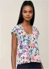 Scoop Neck Tee - Gouache Leopard Multi sold by VENUS