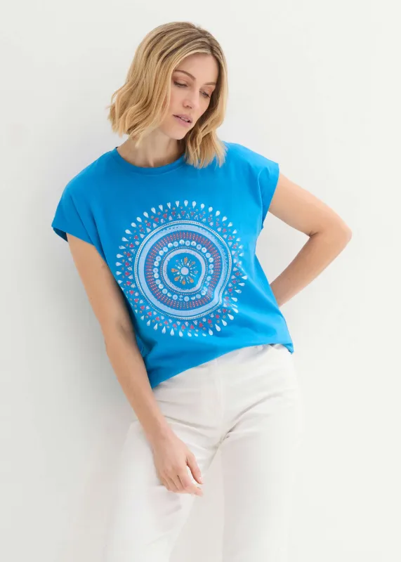 Mandala Print T-Shirt - Blue Multi made by VENUS