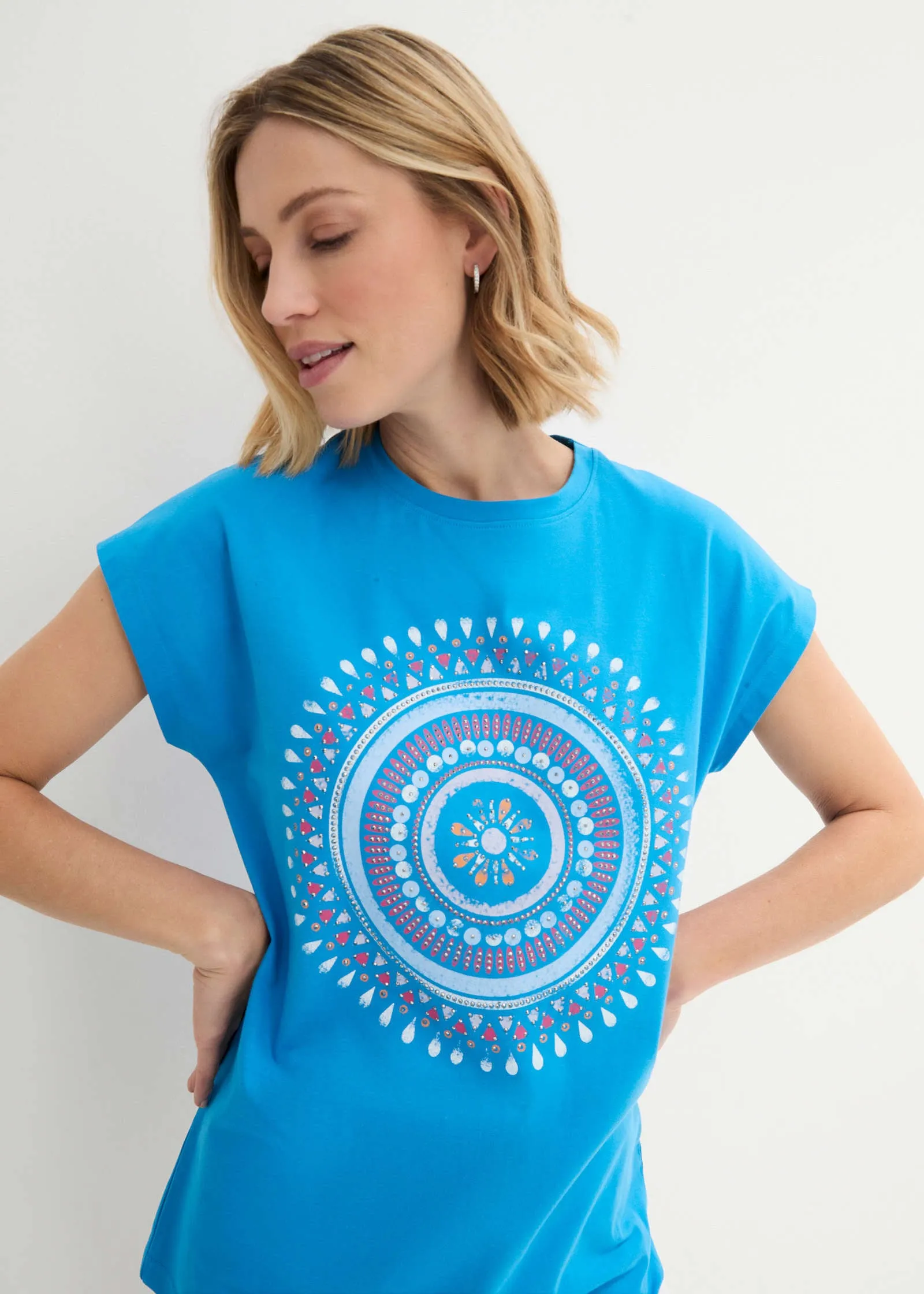Mandala Print T-Shirt - Blue Multi sold by VENUS product image thumbnail 5