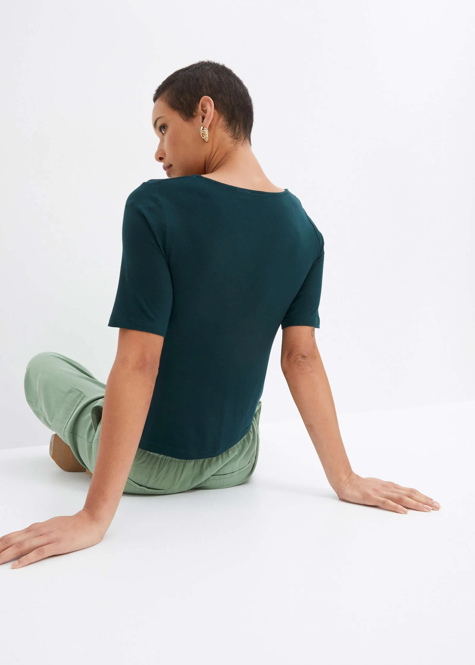 Wrap Jersey Top - Green sold by VENUS product image thumbnail 3