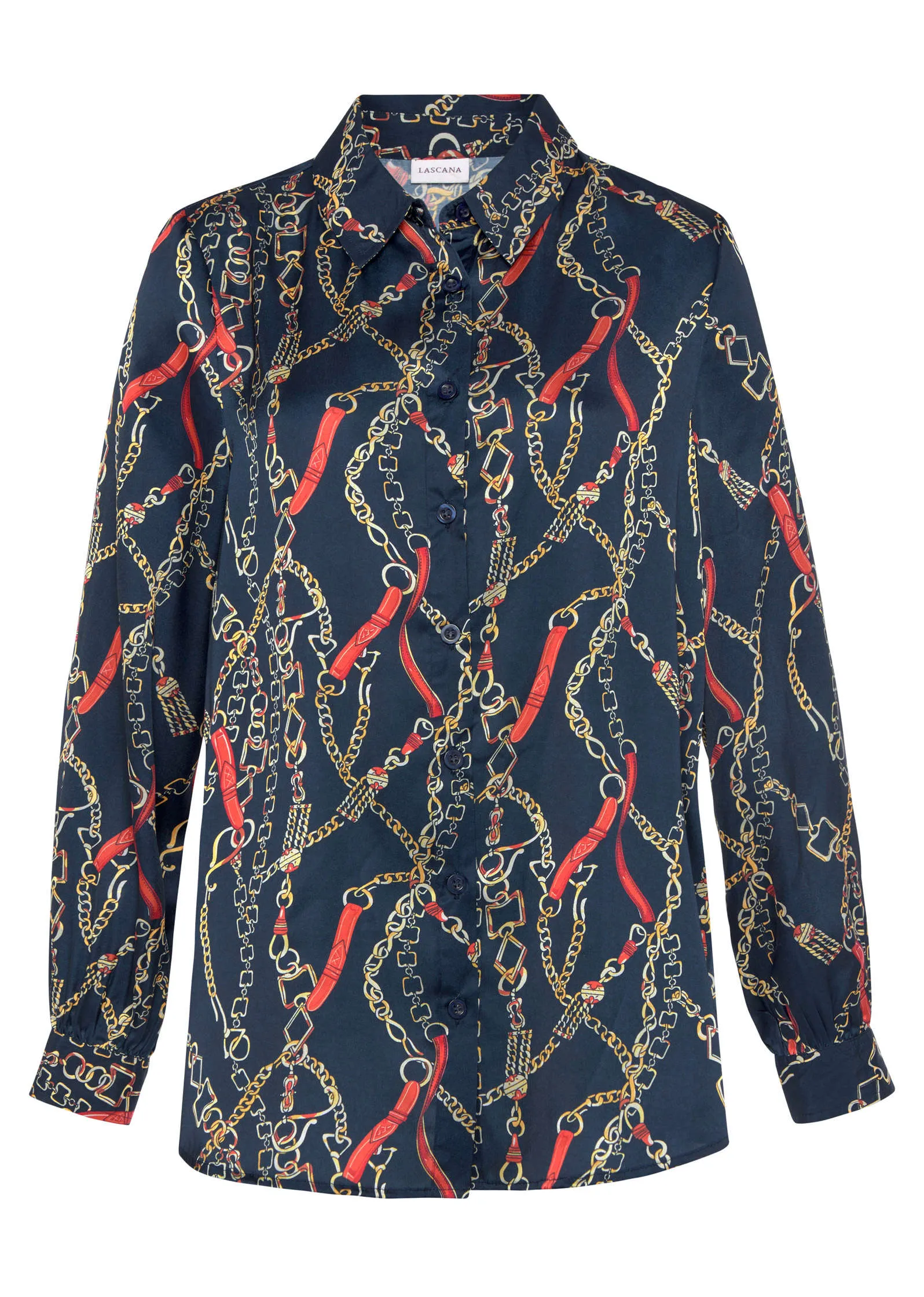 Button Down Blouse - Navy Multi sold by VENUS product image thumbnail 2