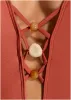 Beaded Plunging One-Piece - Cranberry sold by VENUS