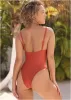 Beaded Plunging One-Piece - Cranberry sold by VENUS