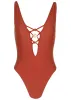 Beaded Plunging One-Piece - Cranberry sold by VENUS