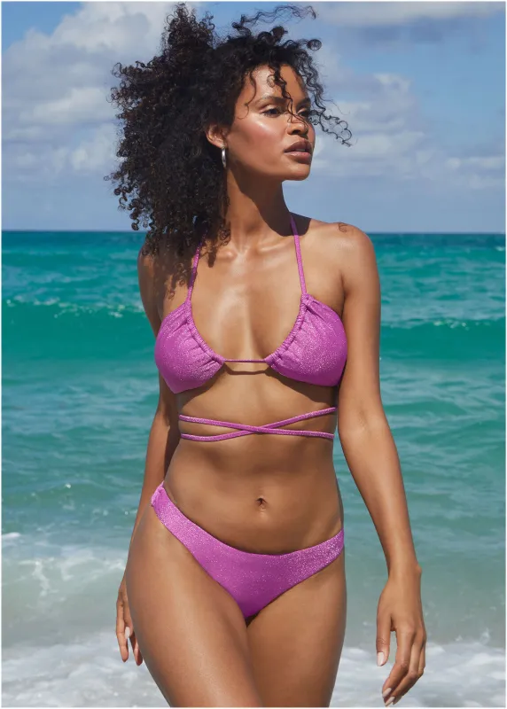 Ibiza Triangle Bikini Top - Violet Shine sold by VENUS