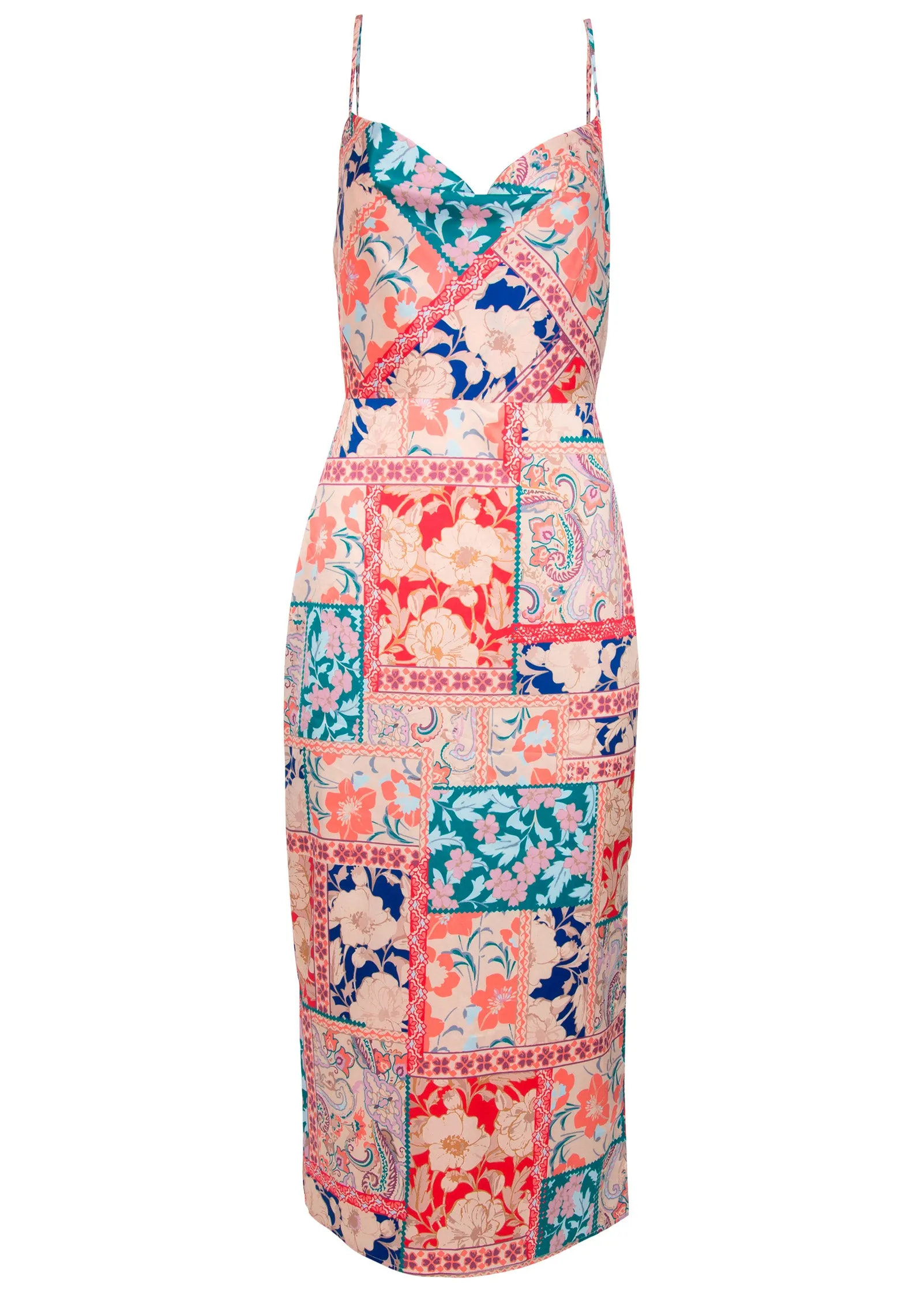 Cowl Neck Slip Dress - Venetian Patchwork sold by VENUS product image thumbnail 4