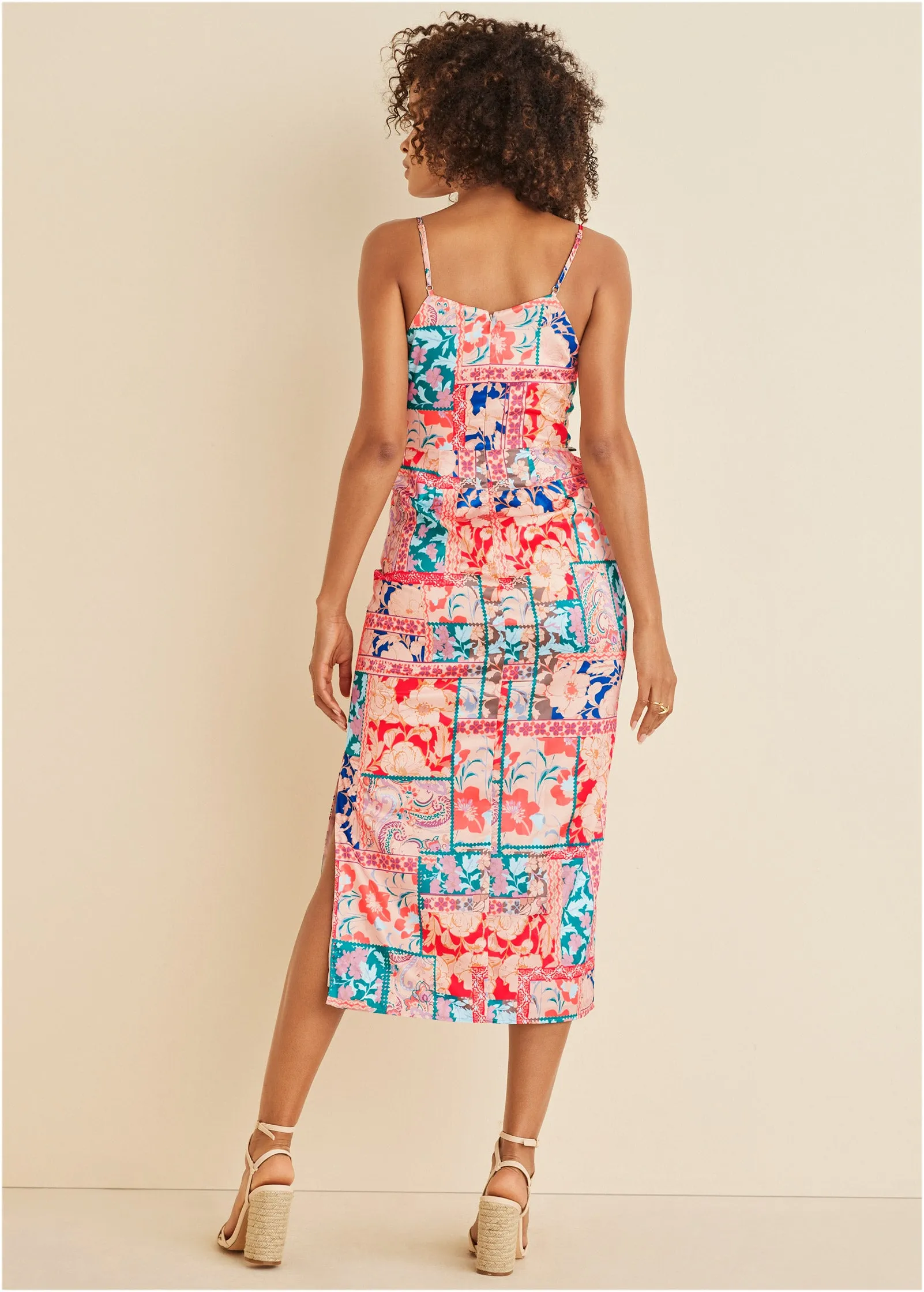 Cowl Neck Slip Dress - Venetian Patchwork sold by VENUS product image thumbnail 3