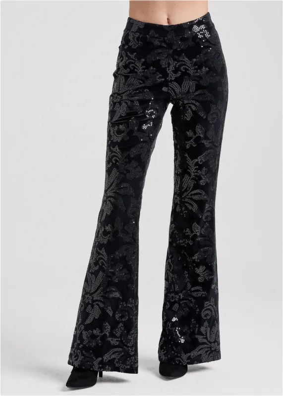 Sequin Pattern Pants - Black Multi sold by VENUS