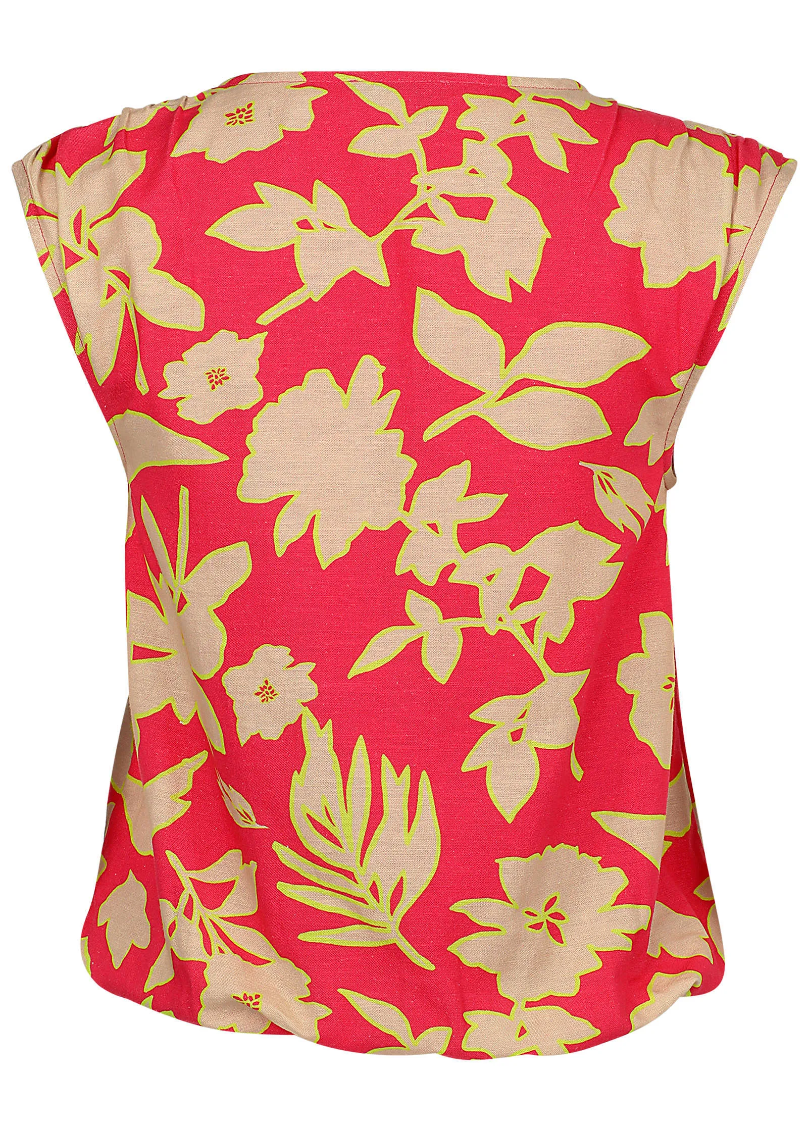 Linen V-Neck Tank - Warm Block Floral sold by VENUS product image thumbnail 3