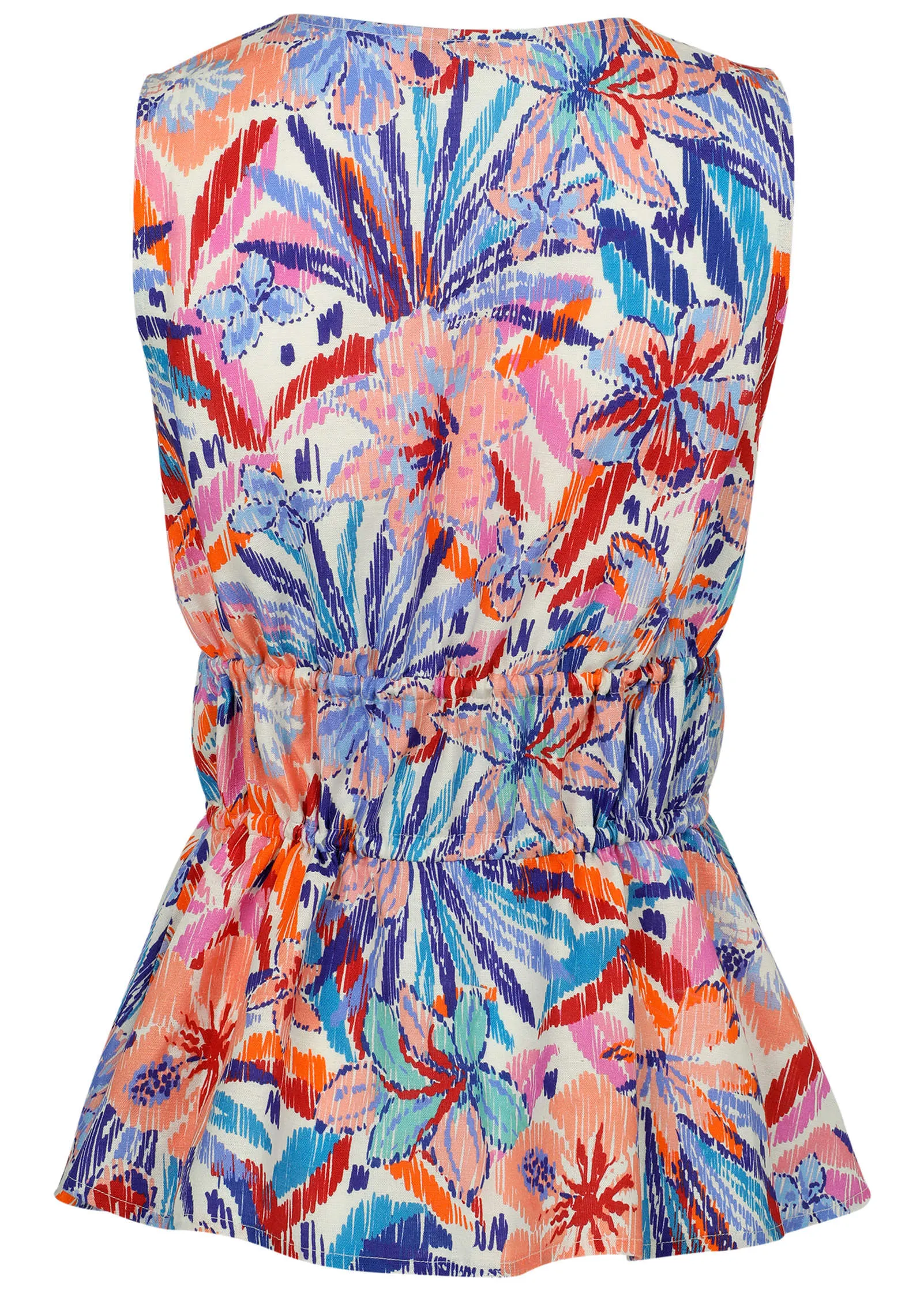 Linen Tie Front Top - Pastel Paradise sold by VENUS product image thumbnail 3