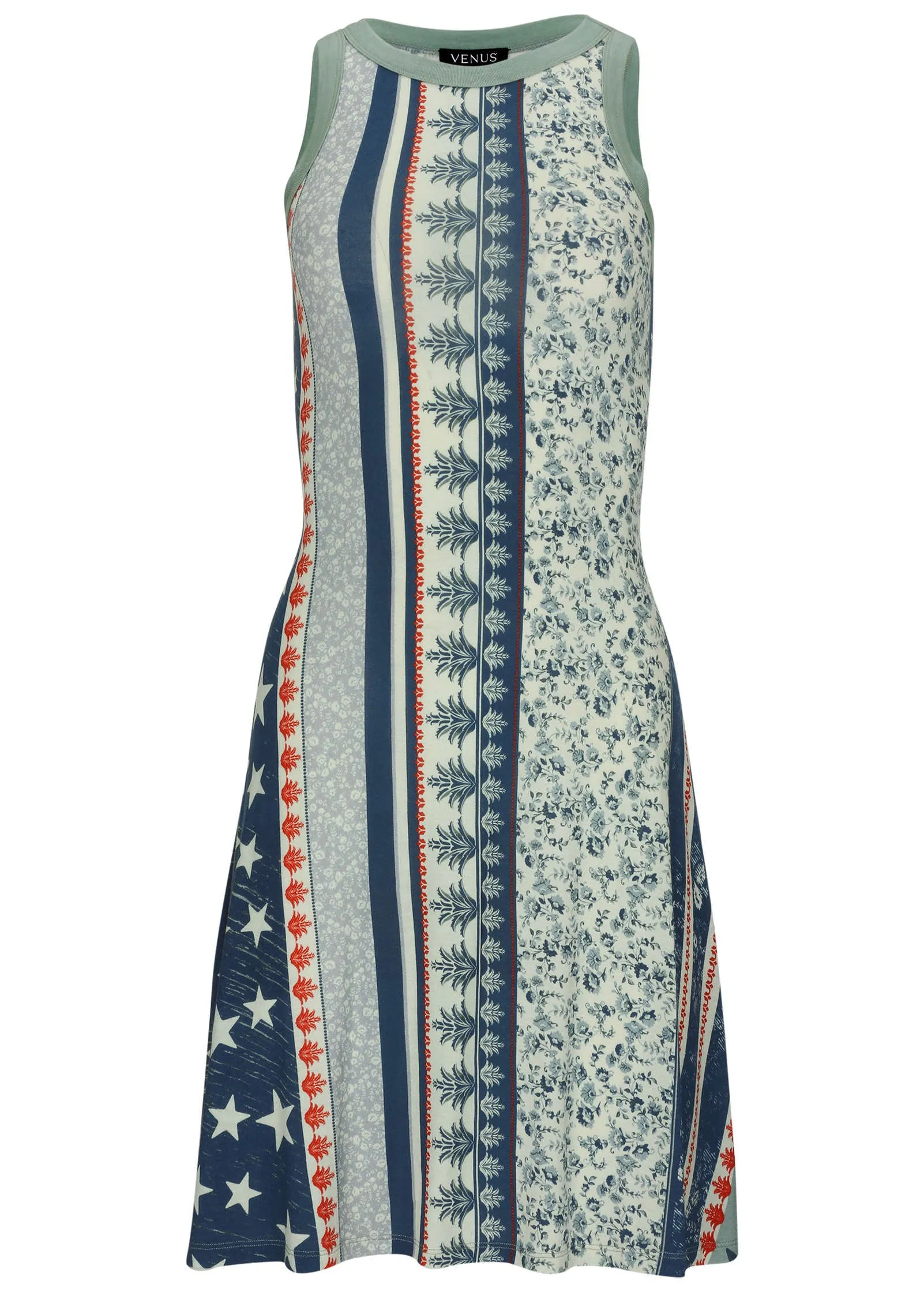 Printed Fit And Flare Dress - Americana Floral Star sold by VENUS product image thumbnail 2