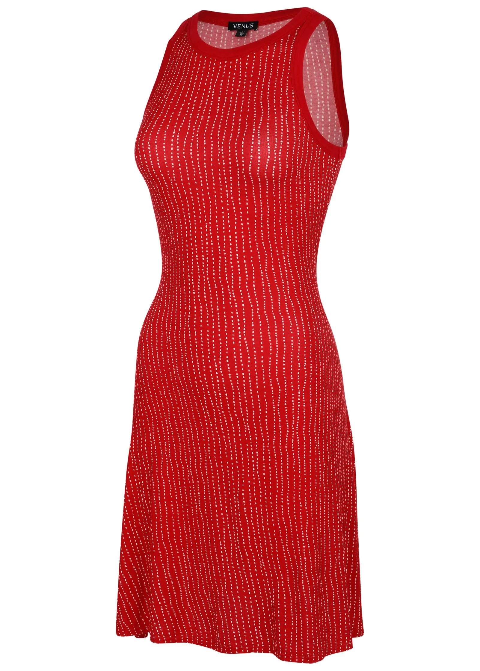 Printed Fit And Flare Dress - Red Dot Stripe sold by VENUS product image thumbnail 4