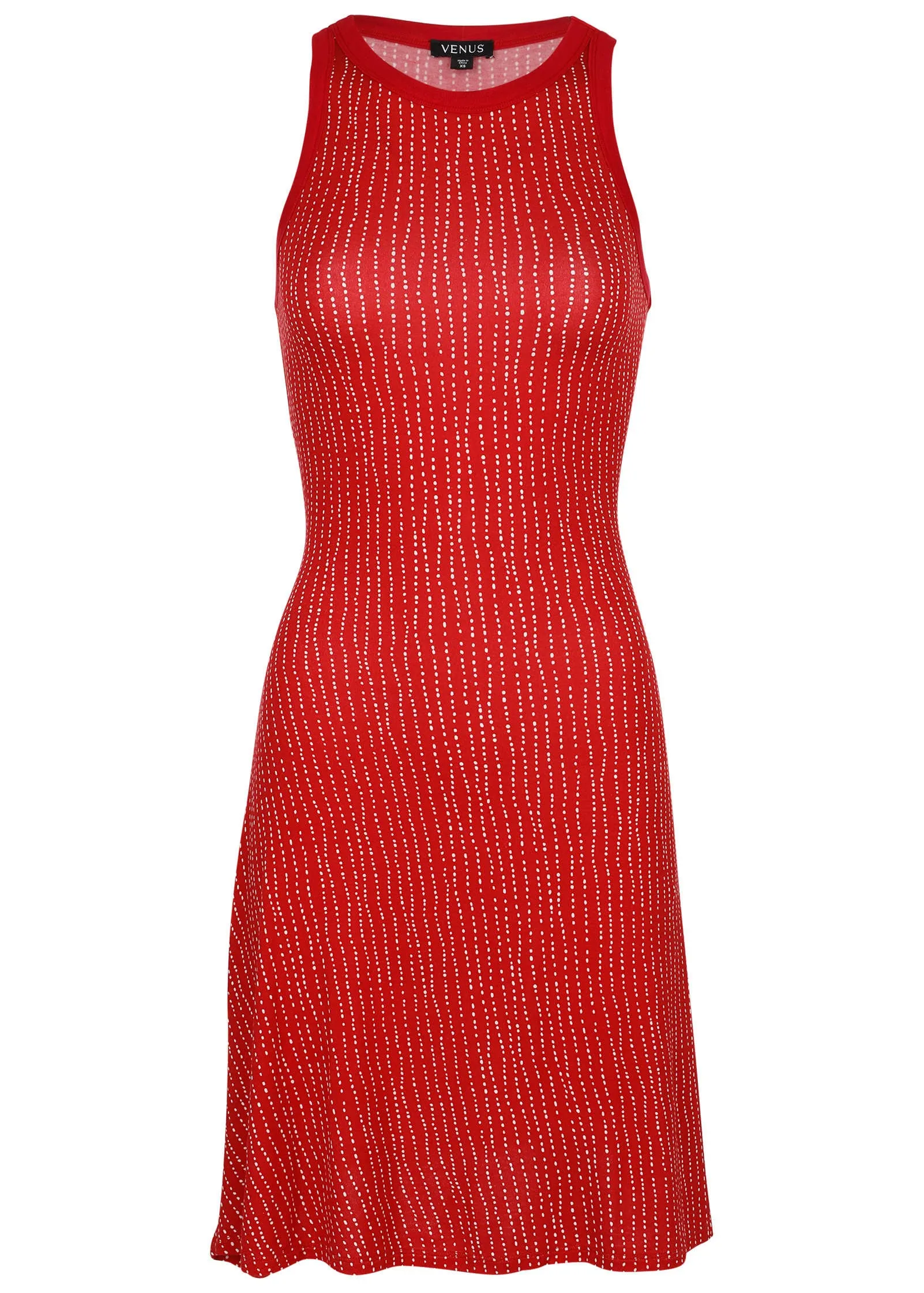 Printed Fit And Flare Dress - Red Dot Stripe sold by VENUS product image thumbnail 2