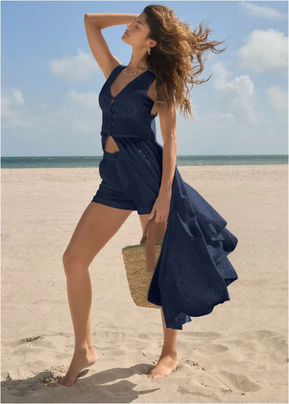 Eyelet Maxi Top - Navy sold by VENUS