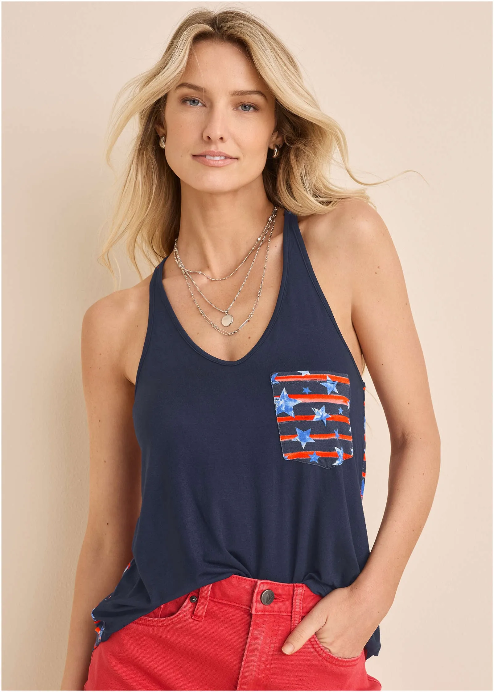 Printed Racerback Tank - Dark Gettysburg Gouache sold by VENUS