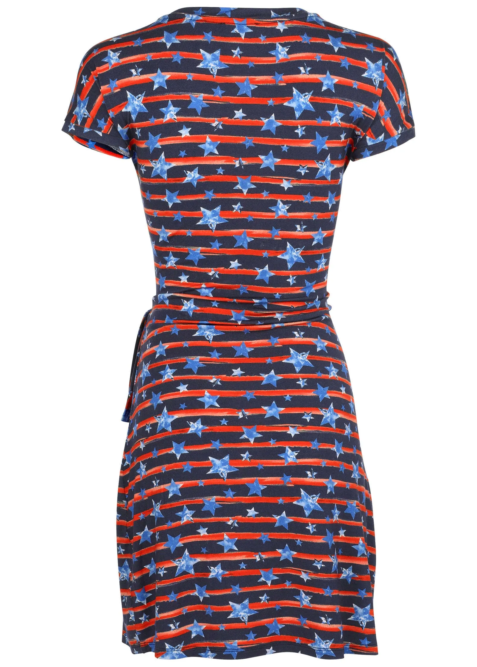 Tie-Front T-Shirt Dress - Dark Gettysburg Gouache sold by VENUS product image thumbnail 3