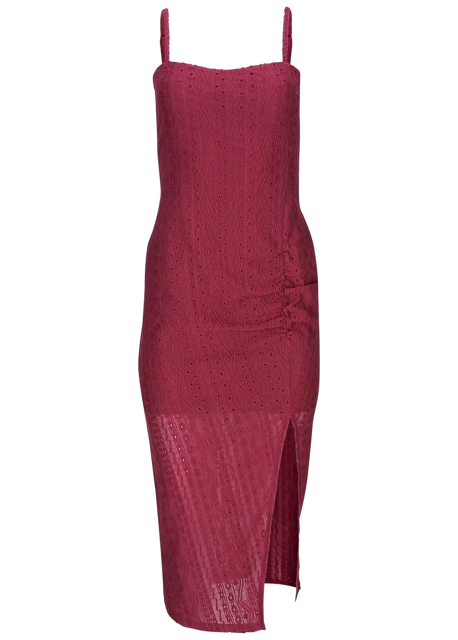 High Slit Midi Dress - Beet Red sold by VENUS product image thumbnail 3