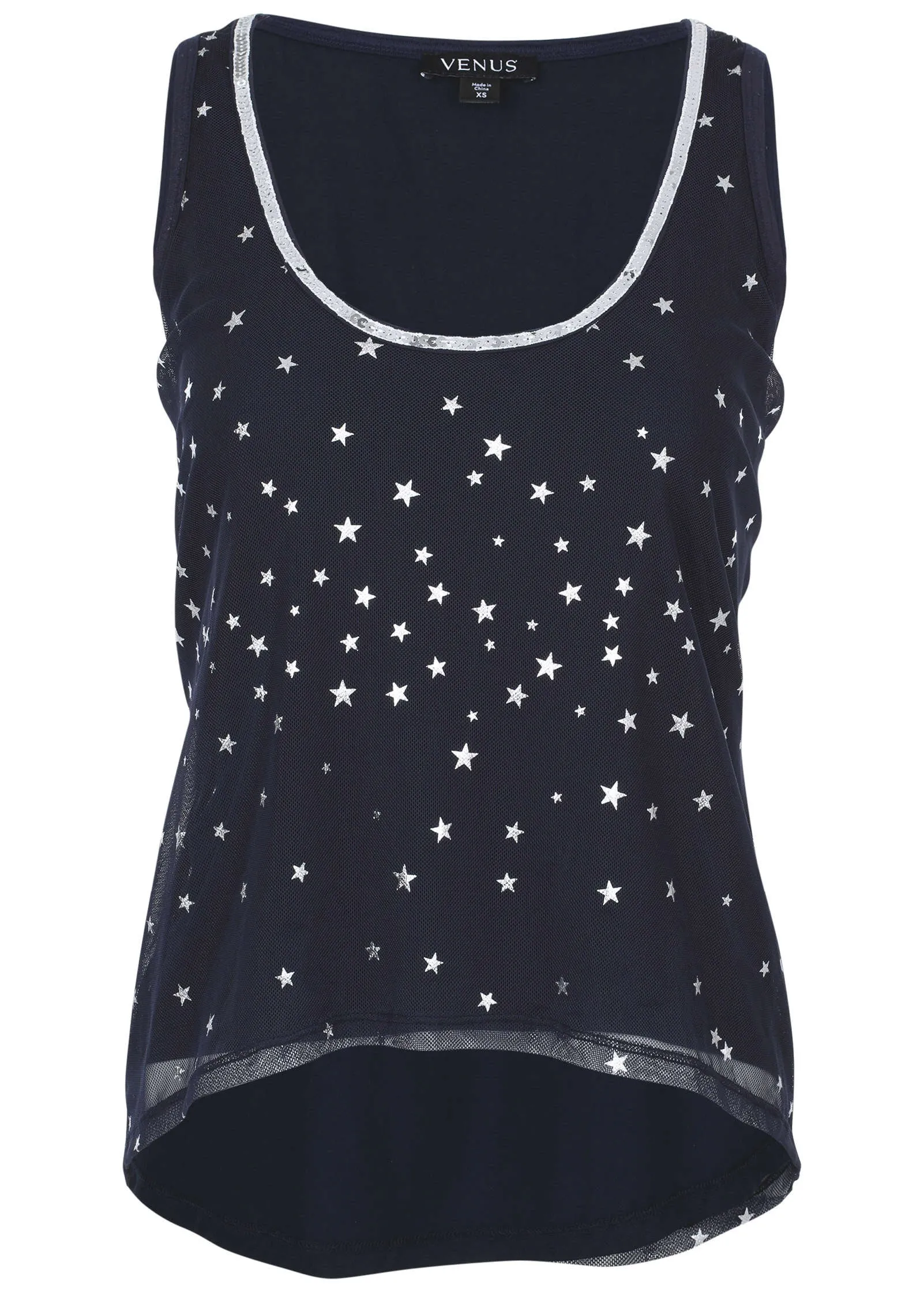 Foil Star Tank - Navy & Silver sold by VENUS product image thumbnail 5