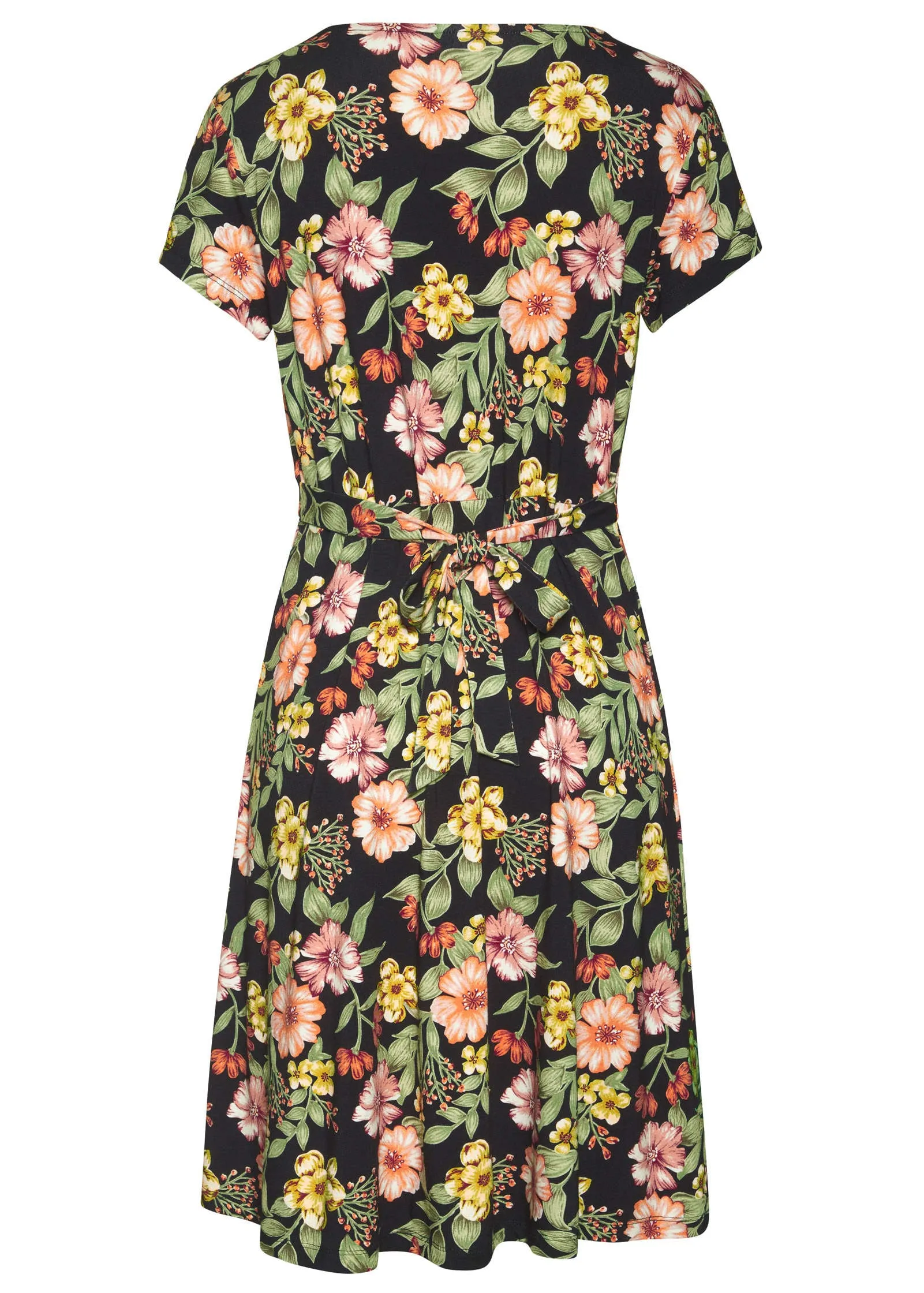 Printed Surplice Dress - Black Multi sold by VENUS product image thumbnail 3
