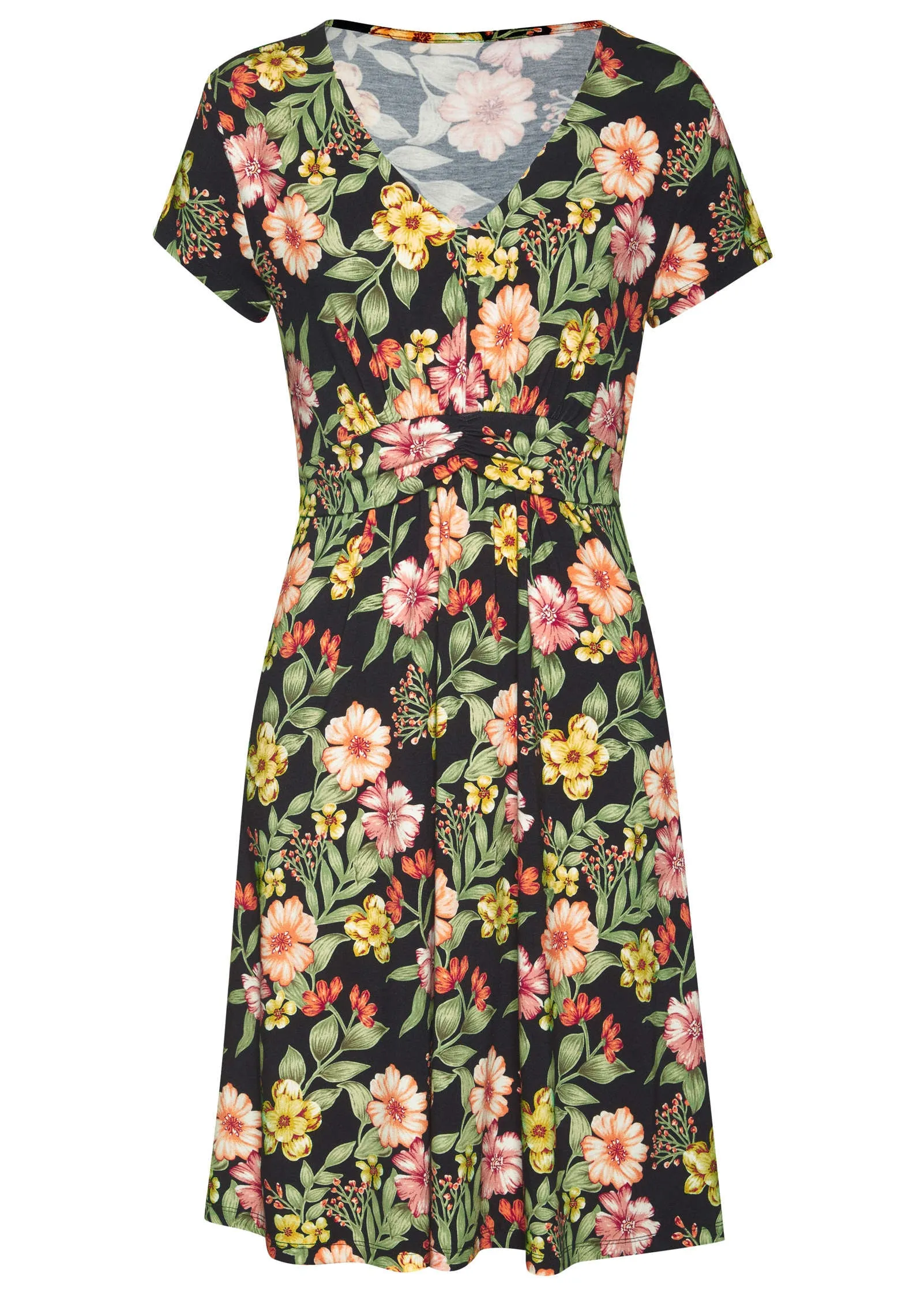 Printed Surplice Dress - Black Multi sold by VENUS product image thumbnail 2