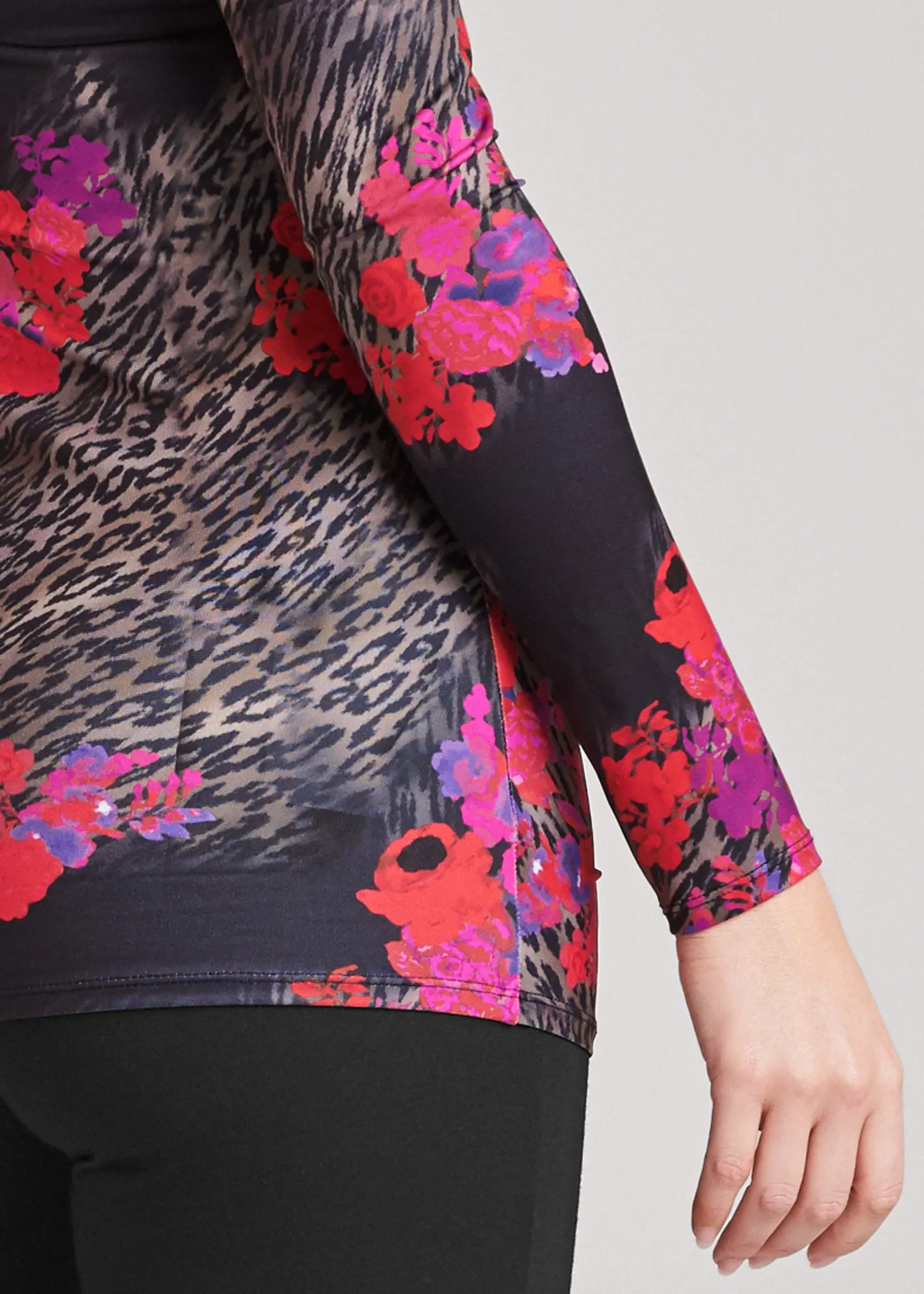 Animal And Floral Print Lace Top - Black Multi sold by VENUS product image thumbnail 5