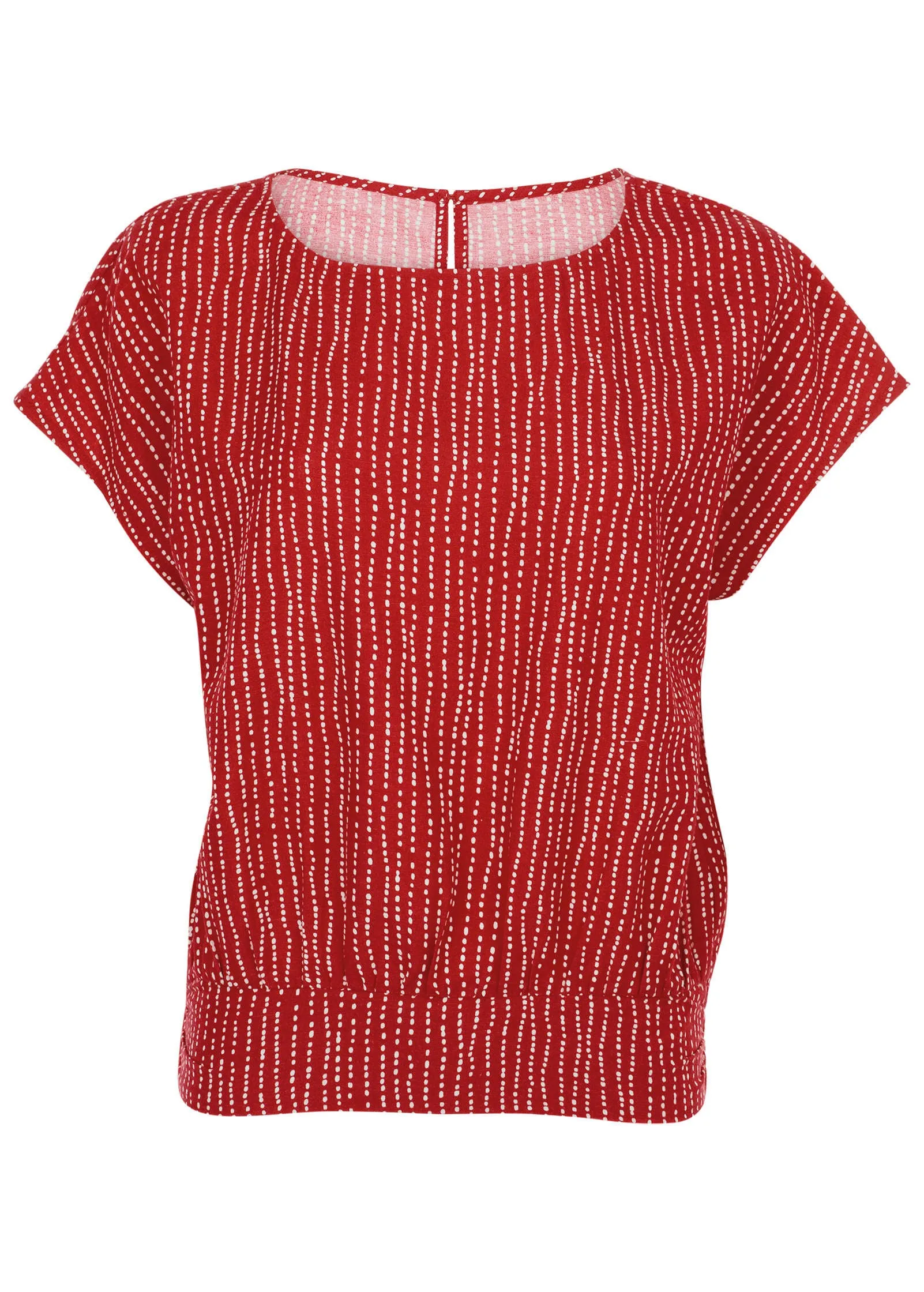 Printed Linen Top - Red Dot Stripe sold by VENUS product image thumbnail 5