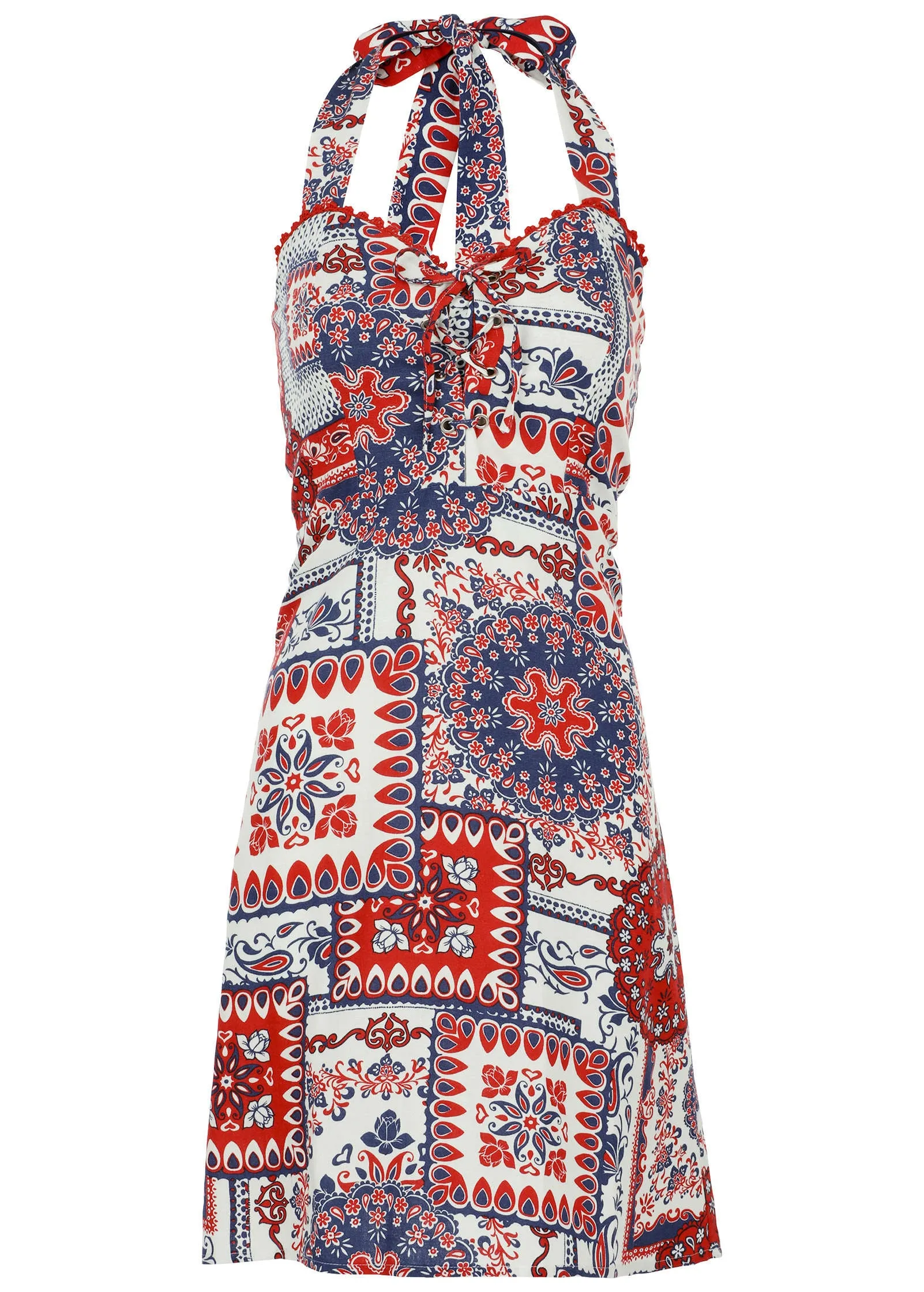 Linen Halter Dress - Heritage Bandana Medley sold by VENUS product image thumbnail 5