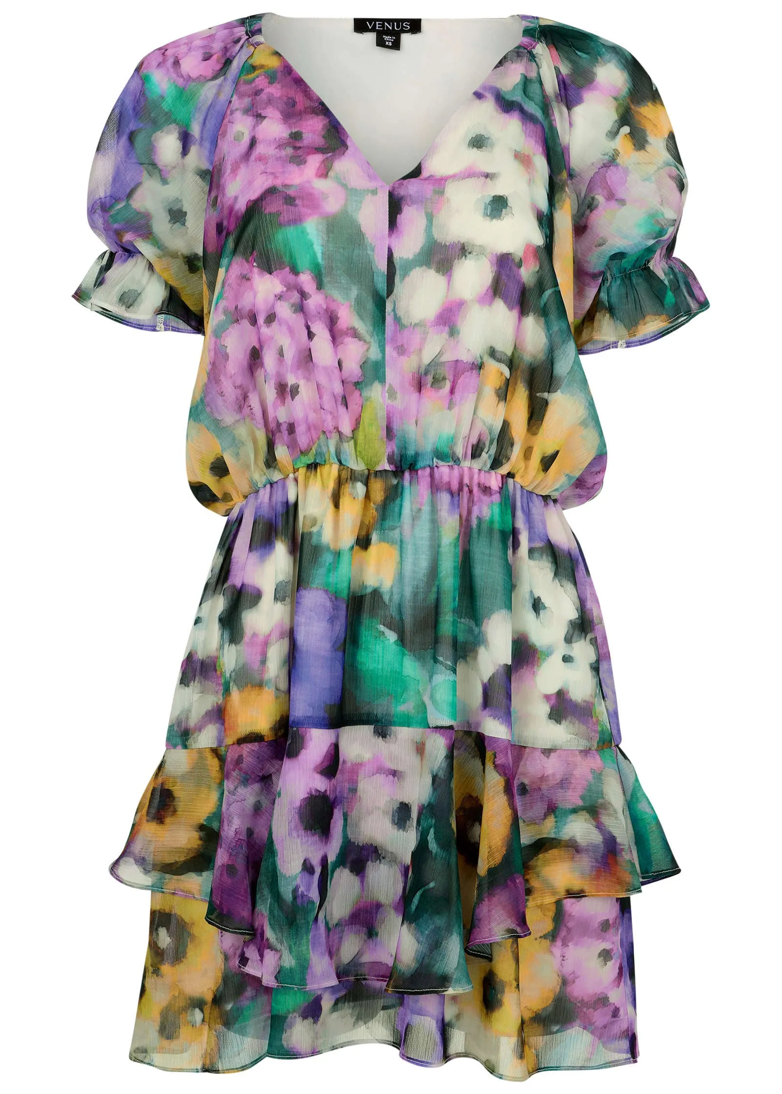 Floral Ruffle Mini Dress - Monet's Garden sold by VENUS product image thumbnail 4