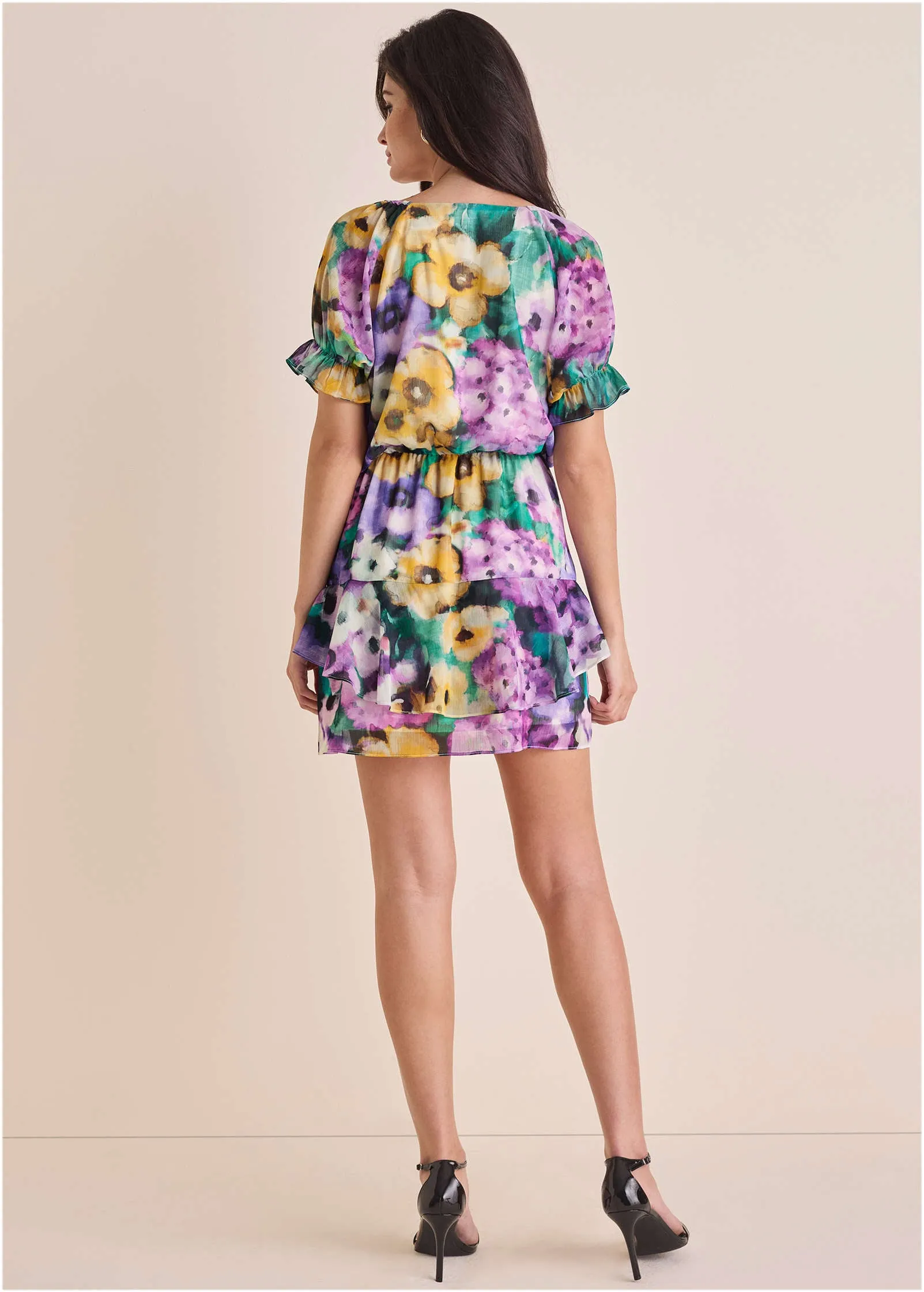 Floral Ruffle Mini Dress - Monet's Garden sold by VENUS product image thumbnail 3