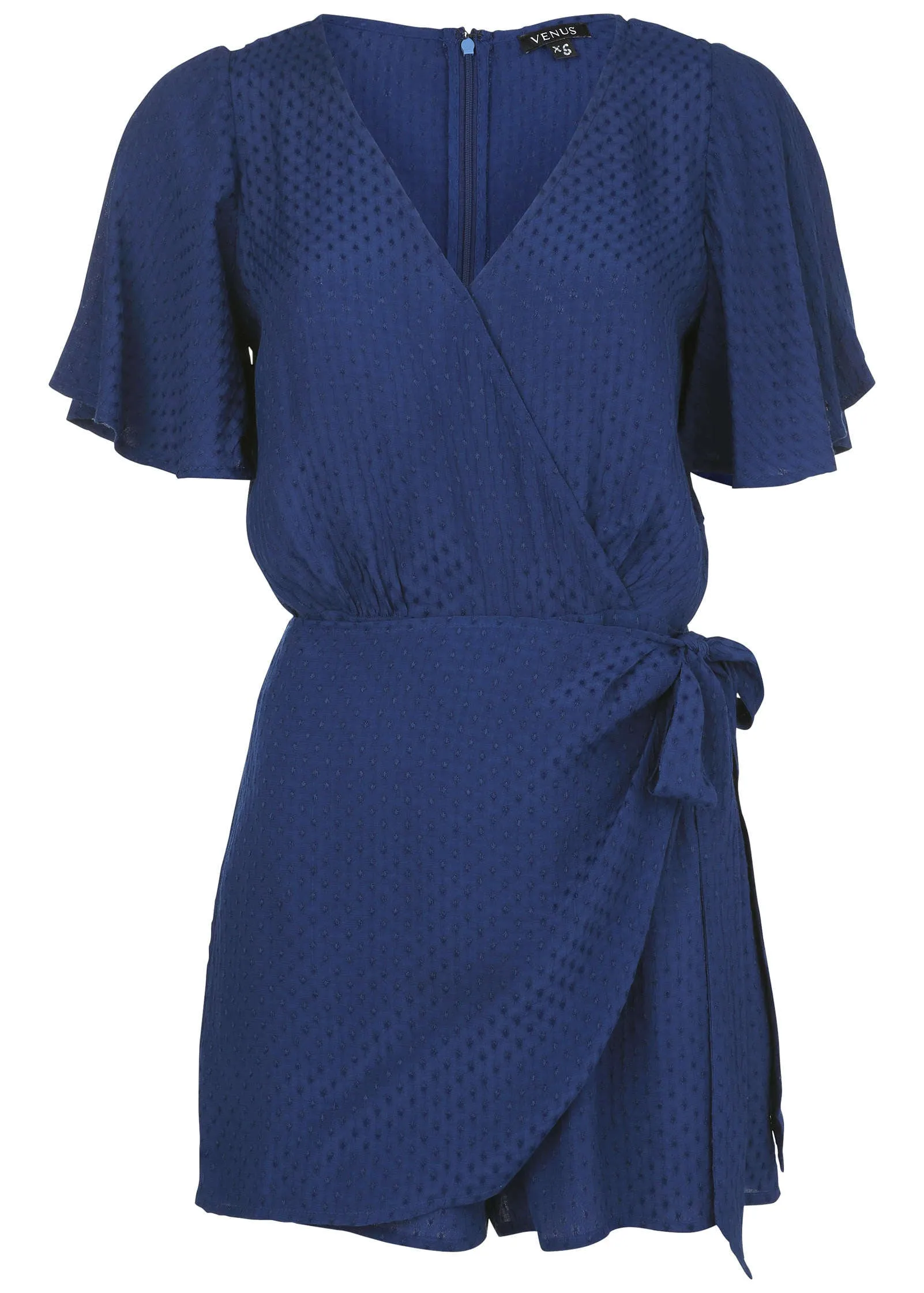 Dotted Wrap Romper - Dark Blue sold by VENUS product image thumbnail 3