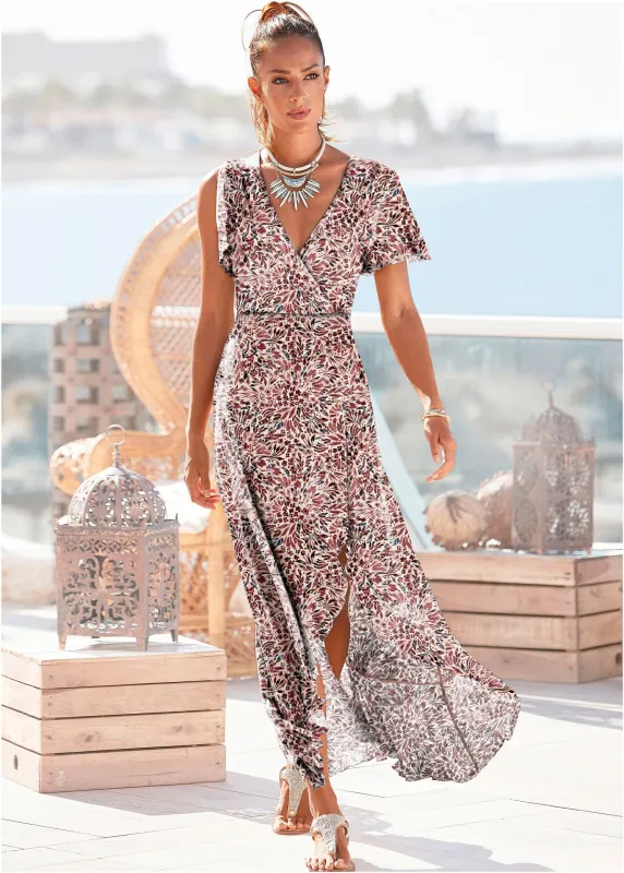 Wrap Maxi Dress - Cream Multi sold by VENUS