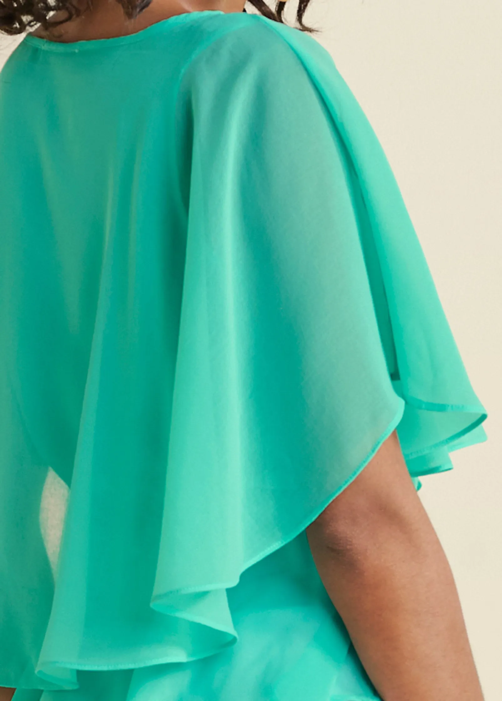 Wrap Chiffon Top - Turquoise sold by VENUS product image thumbnail 5