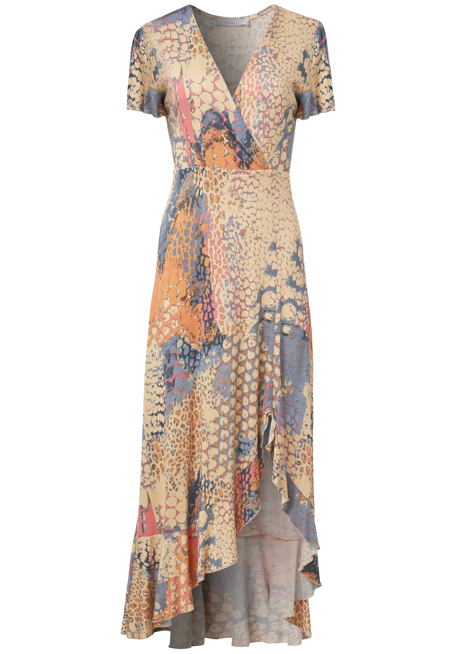 Wrap Maxi Dress - Orange Multi sold by VENUS product image thumbnail 4