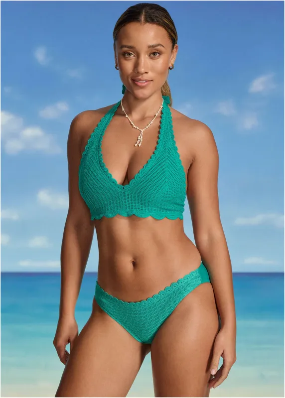 Crochet Bali Moderate Bottom - Tropical Green sold by VENUS