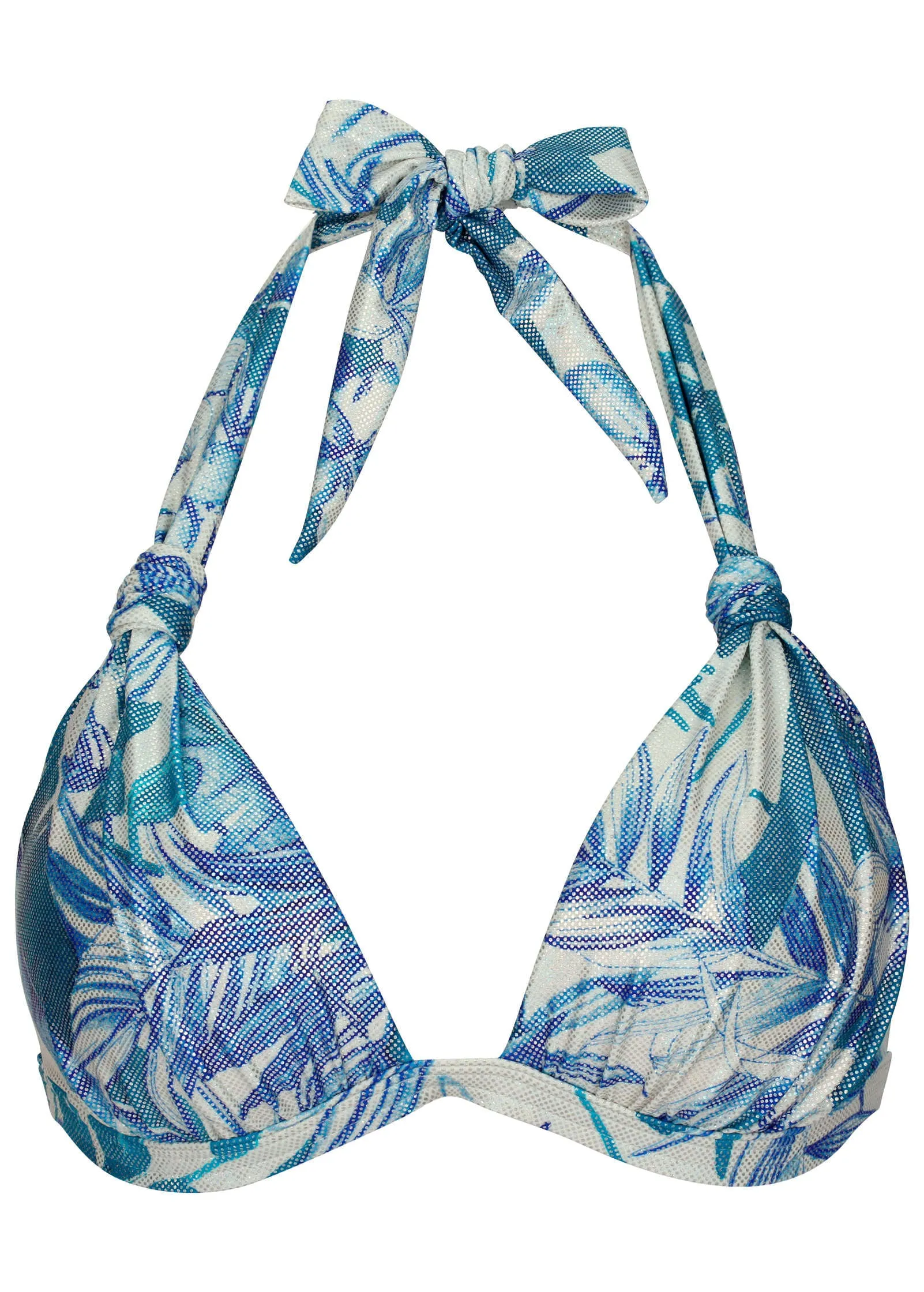 Shine Goddess Push-Up Halter Top - Denim Botanical sold by VENUS product image thumbnail 5