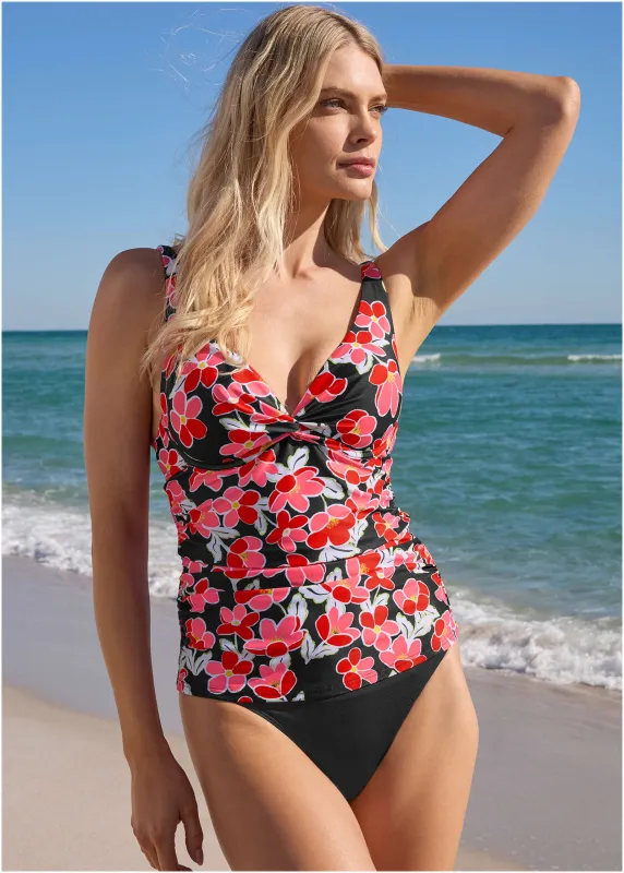 Paros Underwire Tankini - Cartoon Poppy sold by VENUS