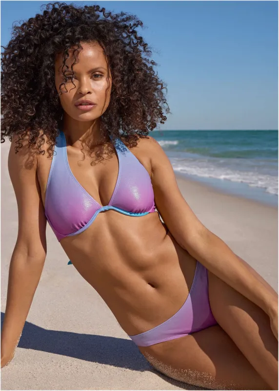 Shine Belize Underwire Halter Top - Shimmering Ocean Ombre sold by VENUS