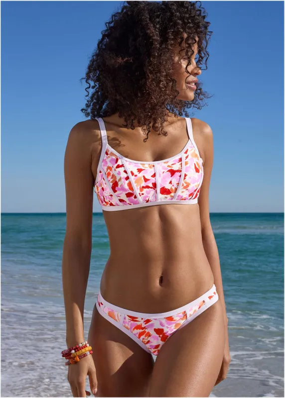 Seam Detail Oahu Underwire Top - Feathered Blooms sold by VENUS