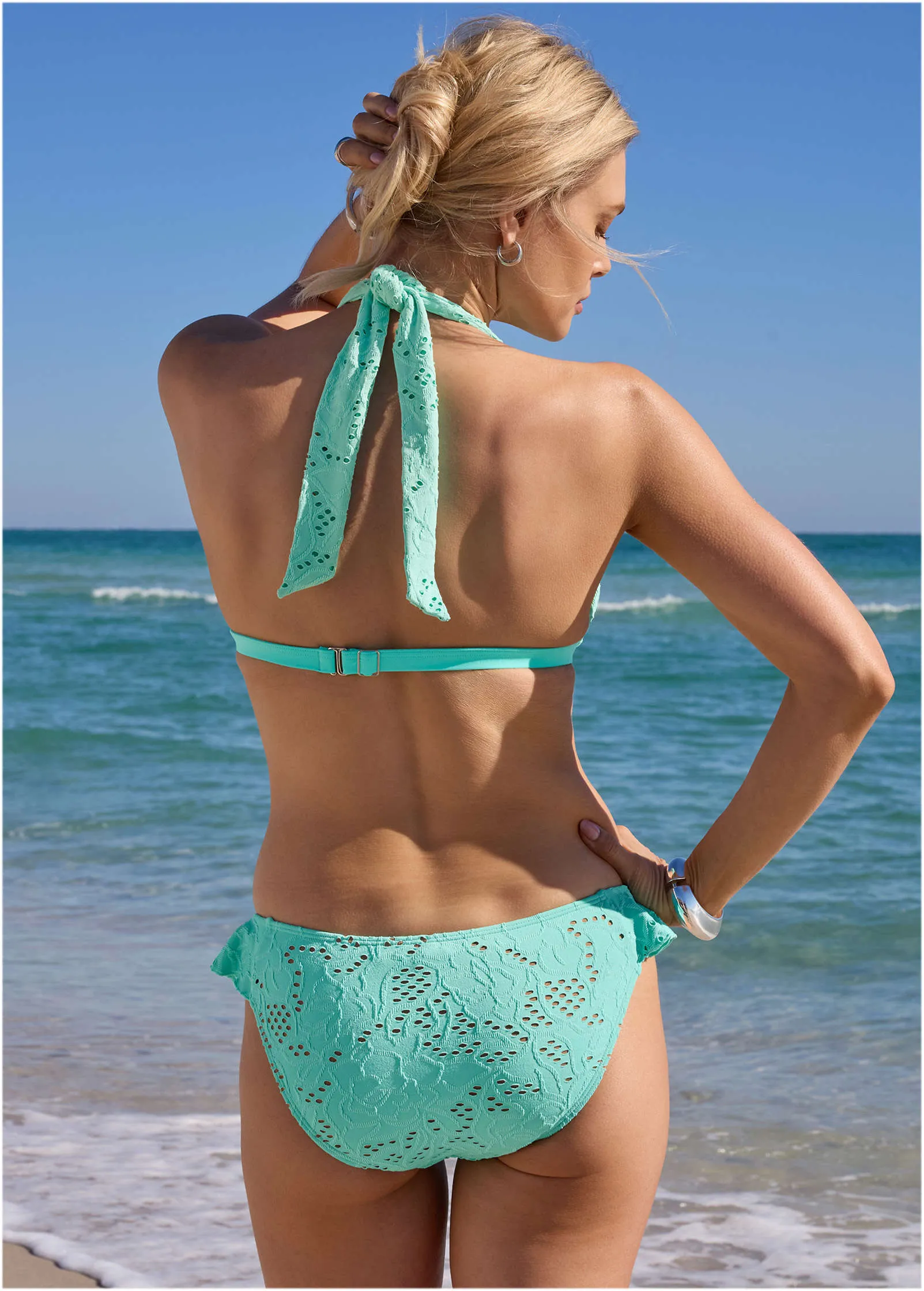 Lace Goddess Push-Up Halter Top - Light Teal sold by VENUS product image thumbnail 2