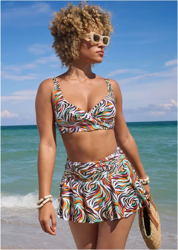 Lovely Lift Wrap Top - Earth Swirls sold by VENUS