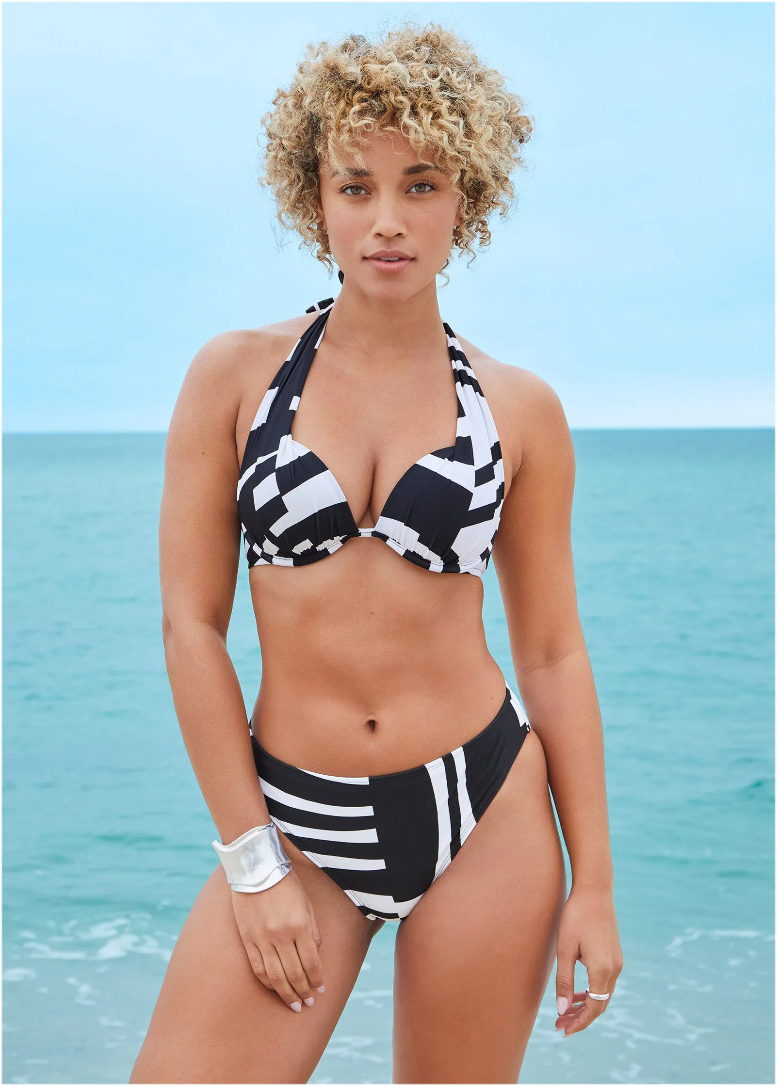 Marilyn Push-Up Halter Top - Modern Abstract sold by VENUS