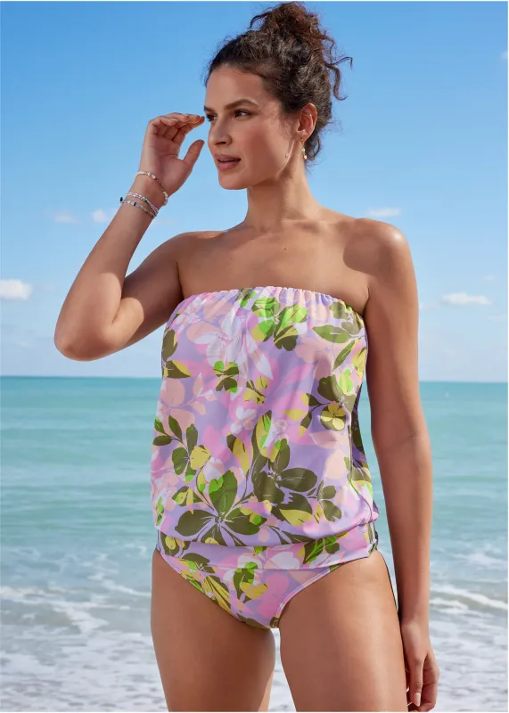 Maui Full Coverage Bottom - Lilac Garden sold by VENUS