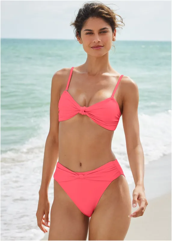 Knot Detail Midi Bottom - Ocean Coral sold by VENUS