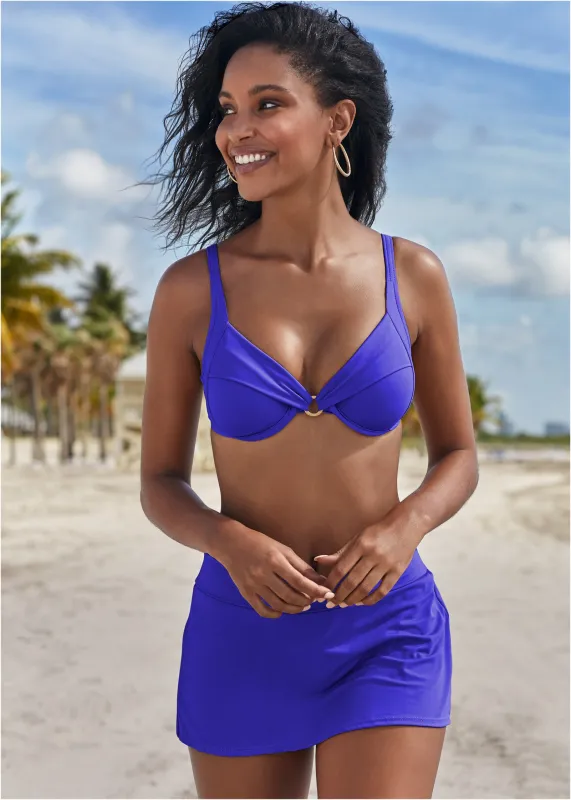 Draped Ring Underwire Top - Cobalt Blue sold by VENUS