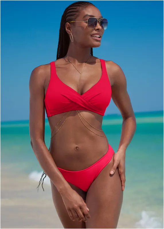 Lovely Lift Wrap Top - Red Hot sold by VENUS