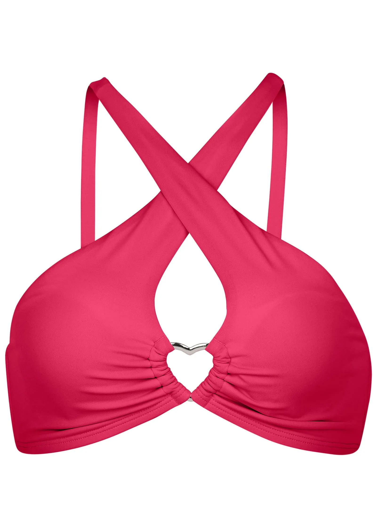 Heart Cross Halter Top - Raspberry sold by VENUS product image thumbnail 4