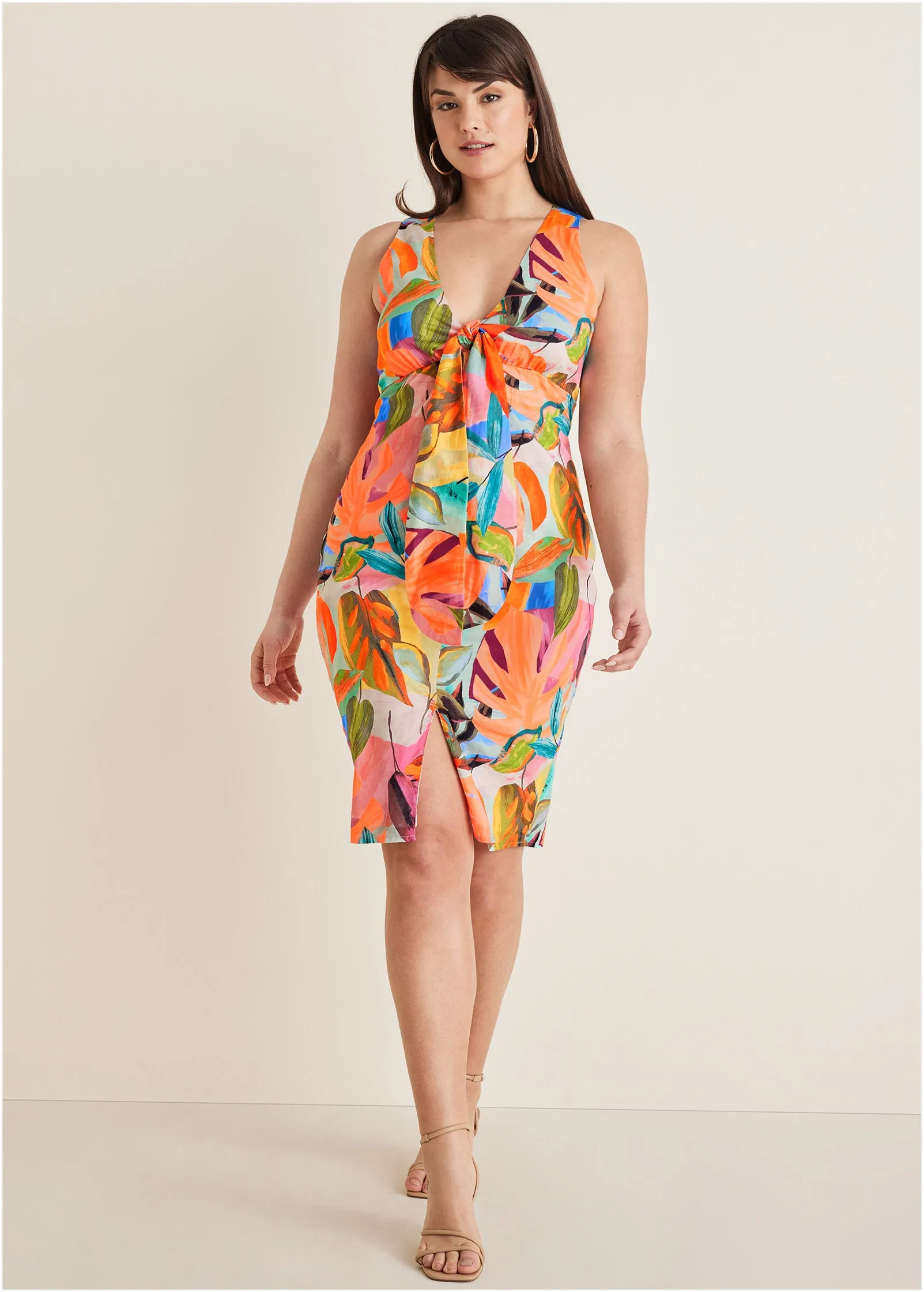 Tie Front Dress - Vibrant Tropic sold by VENUS product image thumbnail 4