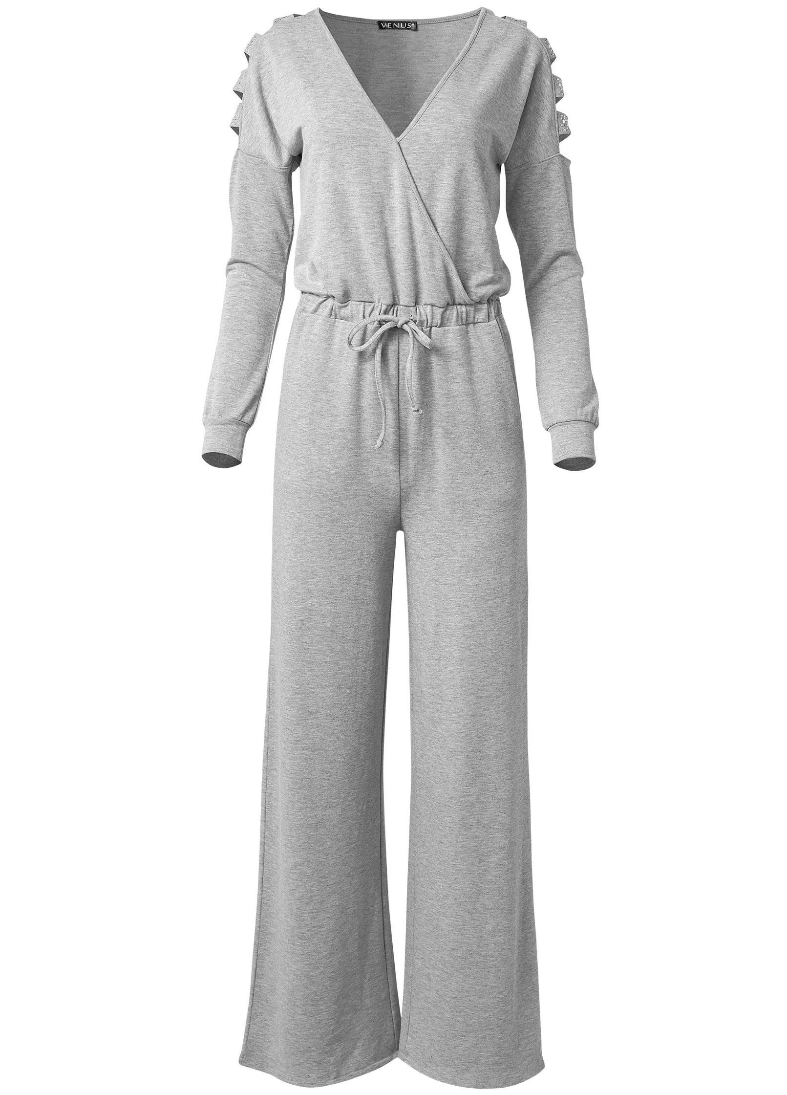 Stud Embellished Jumpsuit - Heather Grey sold by VENUS product image thumbnail 5